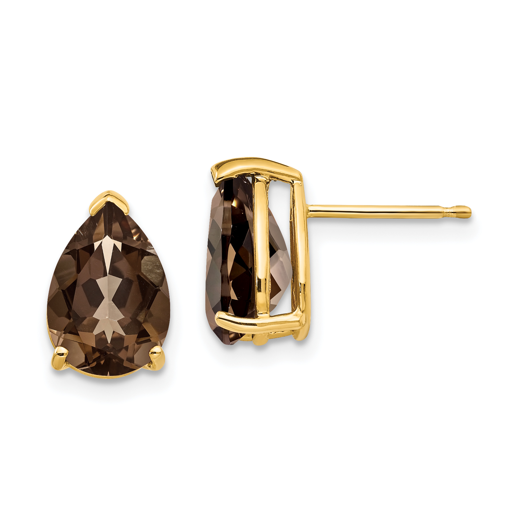 14k 10x7 Pear Smoky Quartz Earrings (XE83SQ)