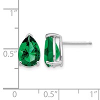 14K White Gold 10x7mm Pear Mount St. Helens Stud Earrings view 4