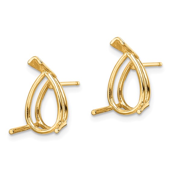 14k 12x8 Pear Earring Mountings