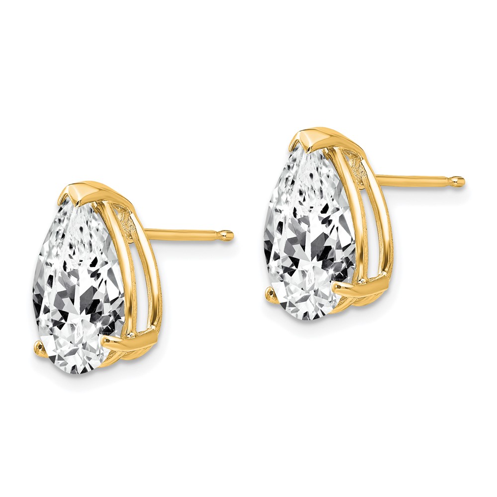 14k 12x8mm Pear Cubic Zirconia Earrings (XE84CZ)