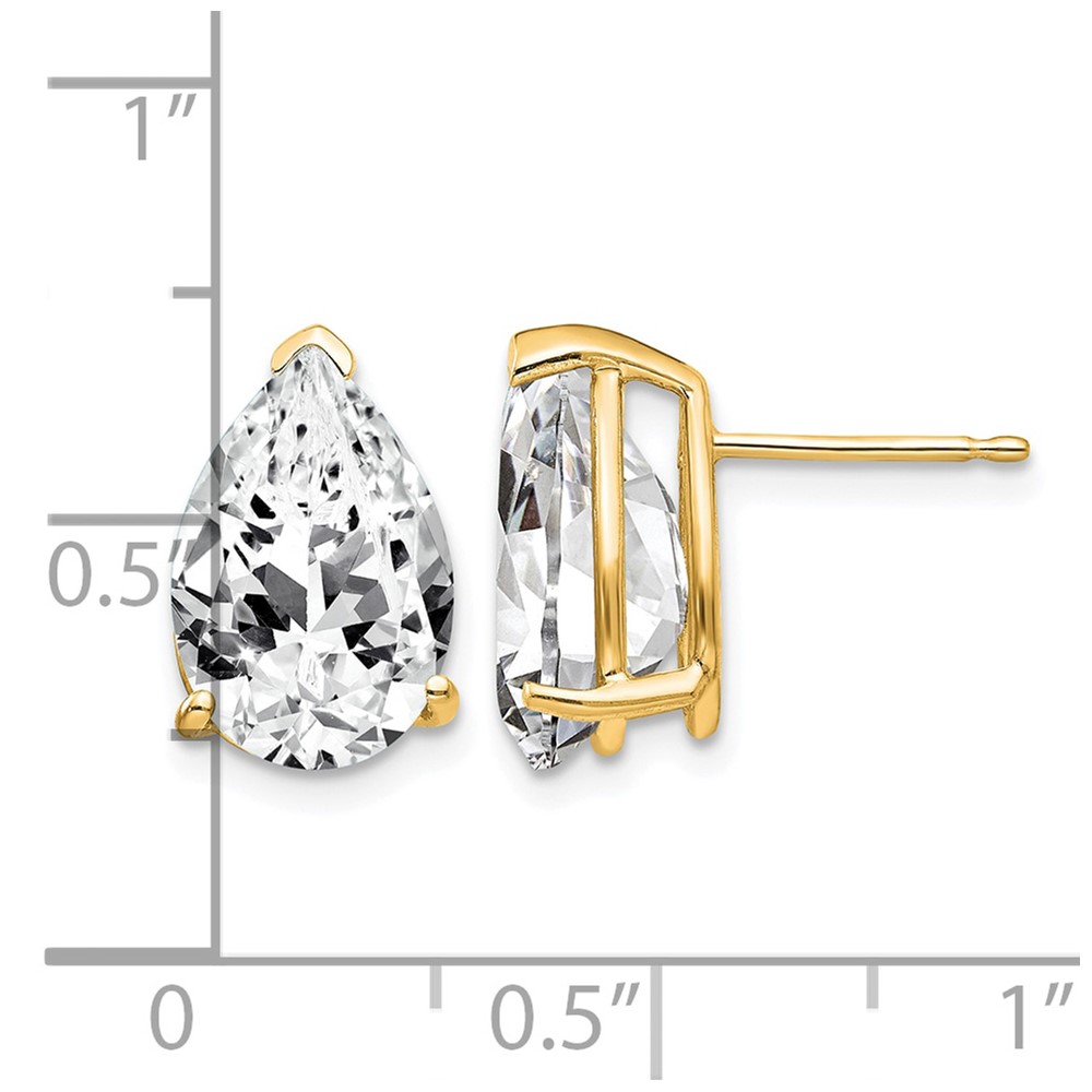 14k 12x8mm Pear Cubic Zirconia Earrings (XE84CZ)