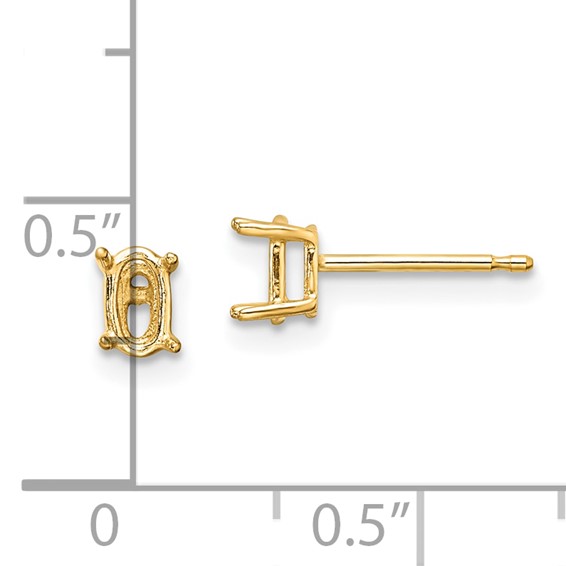 14k 5x3 Oval Earring Mountings