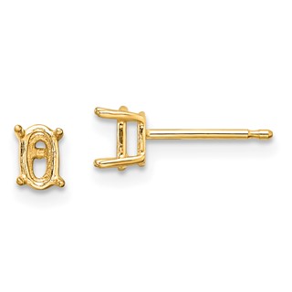 14k 5x3 Oval Earring Mountings
