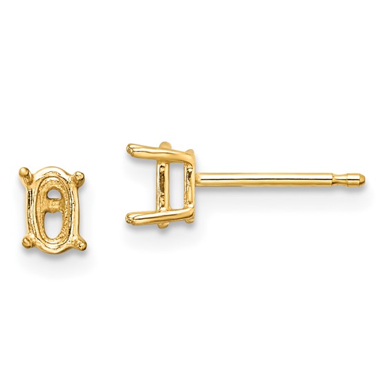 14k 5x3 Oval Earring Mountings
