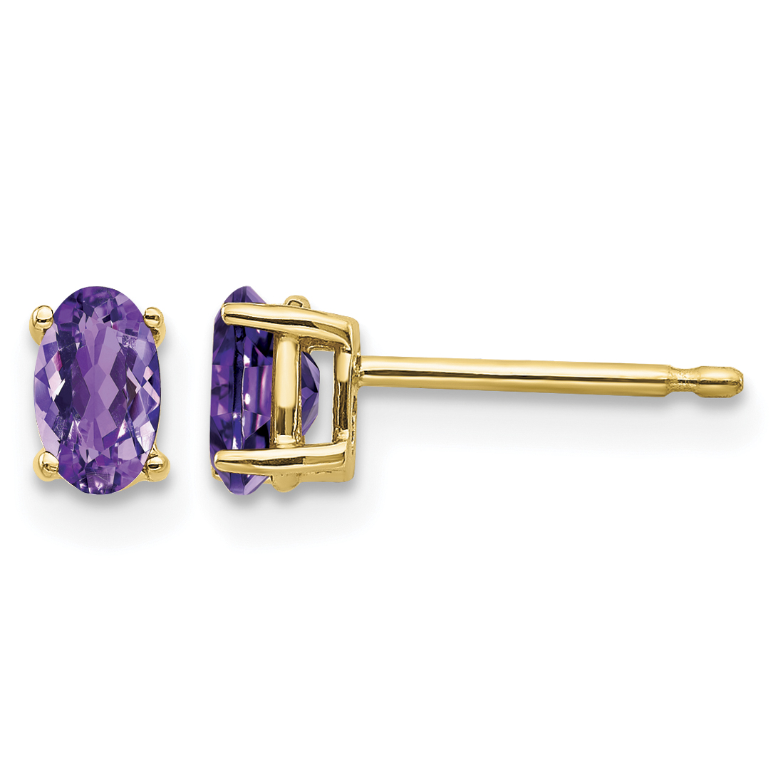 14k 5x3mm Oval Amethyst Earrings (XE85AM)