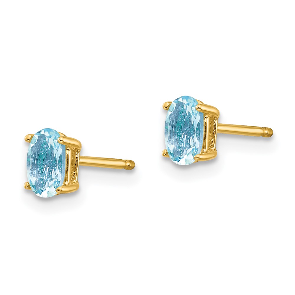 14k Aquamarine Post Earrings (XE85AQ-B)