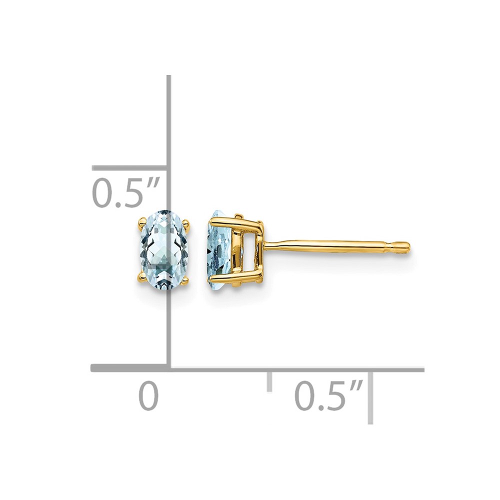 14k Aquamarine Post Earrings (XE85AQ-B)