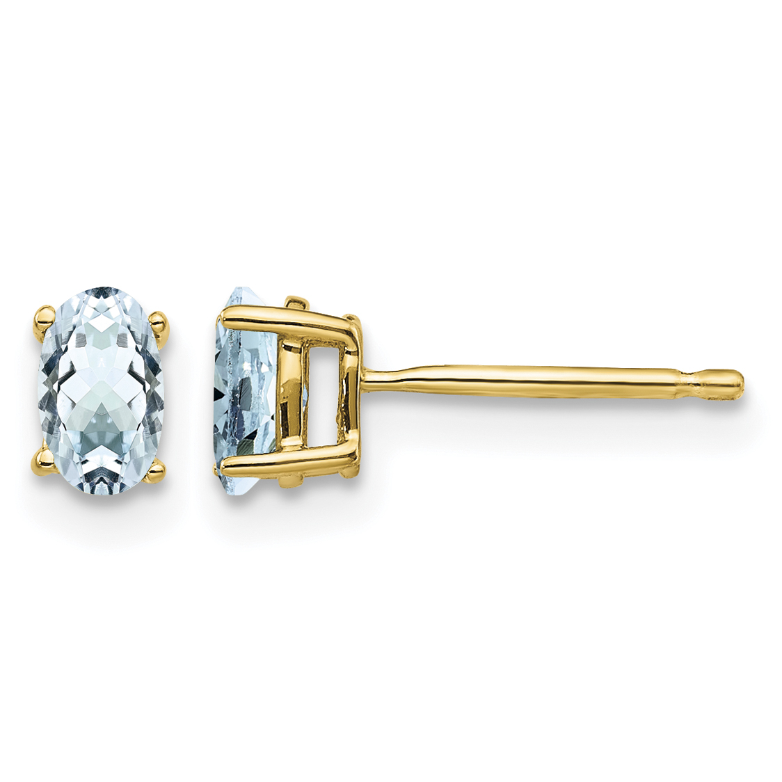 14k Aquamarine Post Earrings (XE85AQ-B)