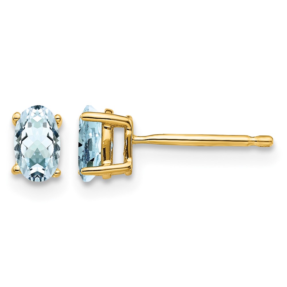 14k Aquamarine Post Earrings (XE85AQ-B)