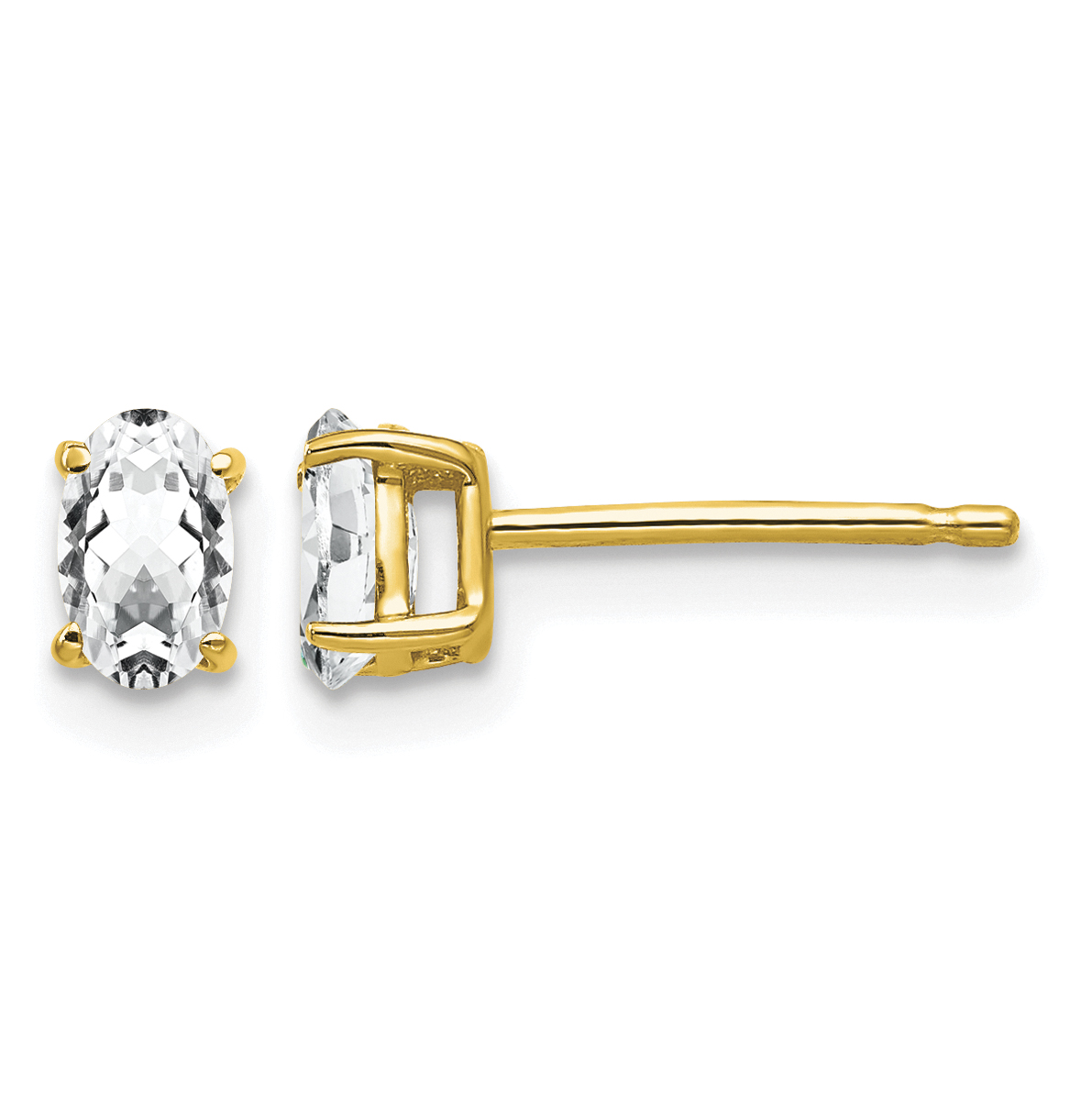 14k 5x3mm Oval Cubic Zirconia Earrings (XE85CZ)
