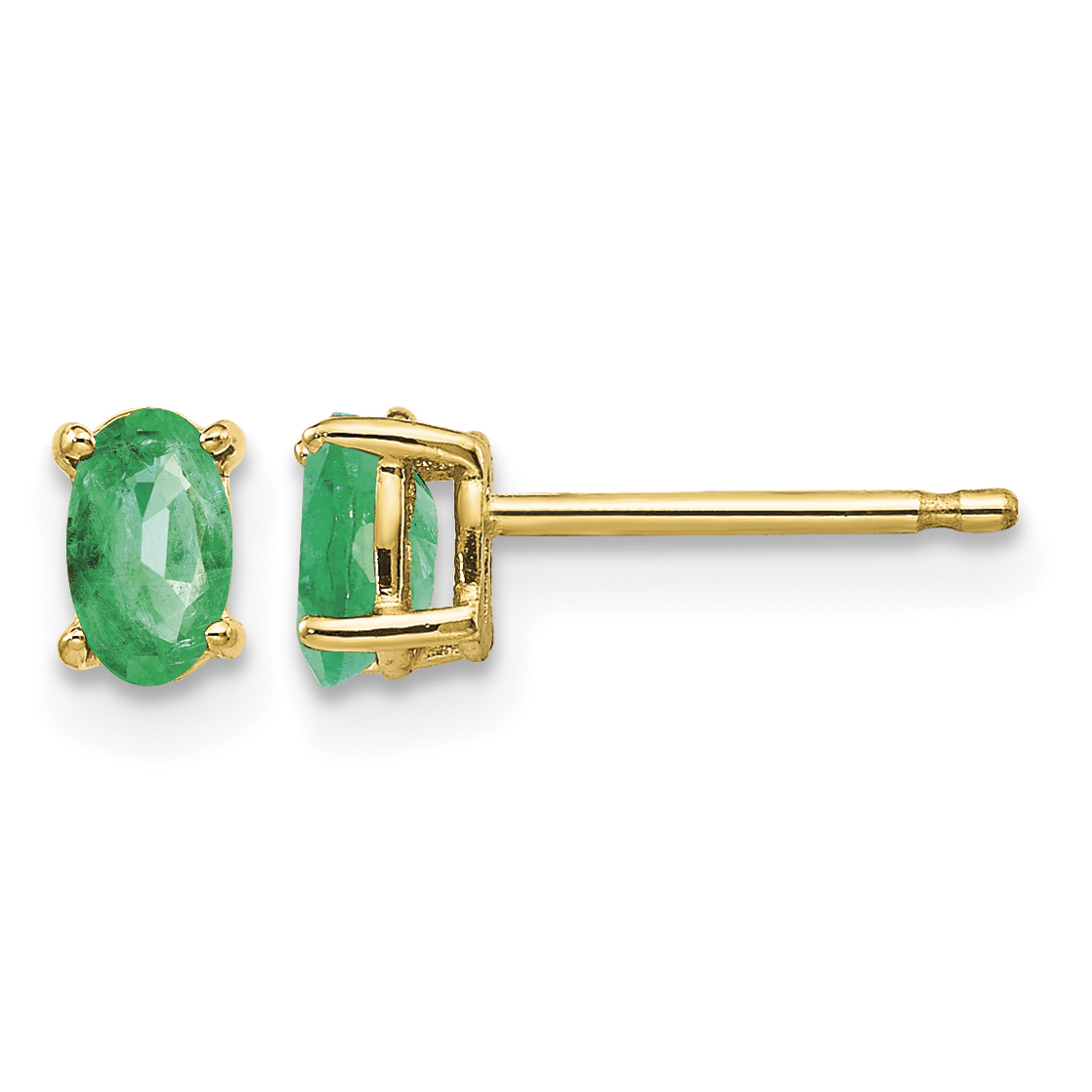 14k Emerald Post Earrings (XE85E-B)