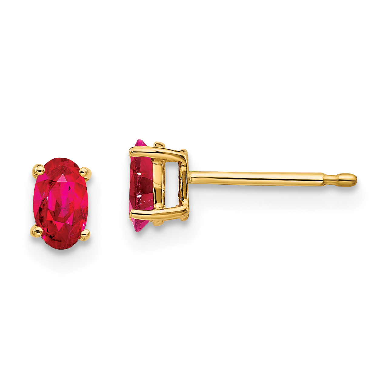 14k Ruby Post Earrings (XE85R-B)