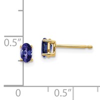 14K 5x3mm Oval Tanzanite Post Earrings view 2