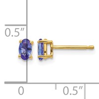 14K 5x3mm Oval Tanzanite Post Earrings view 5