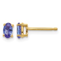14K 5x3mm Oval Tanzanite Post Earrings view 1