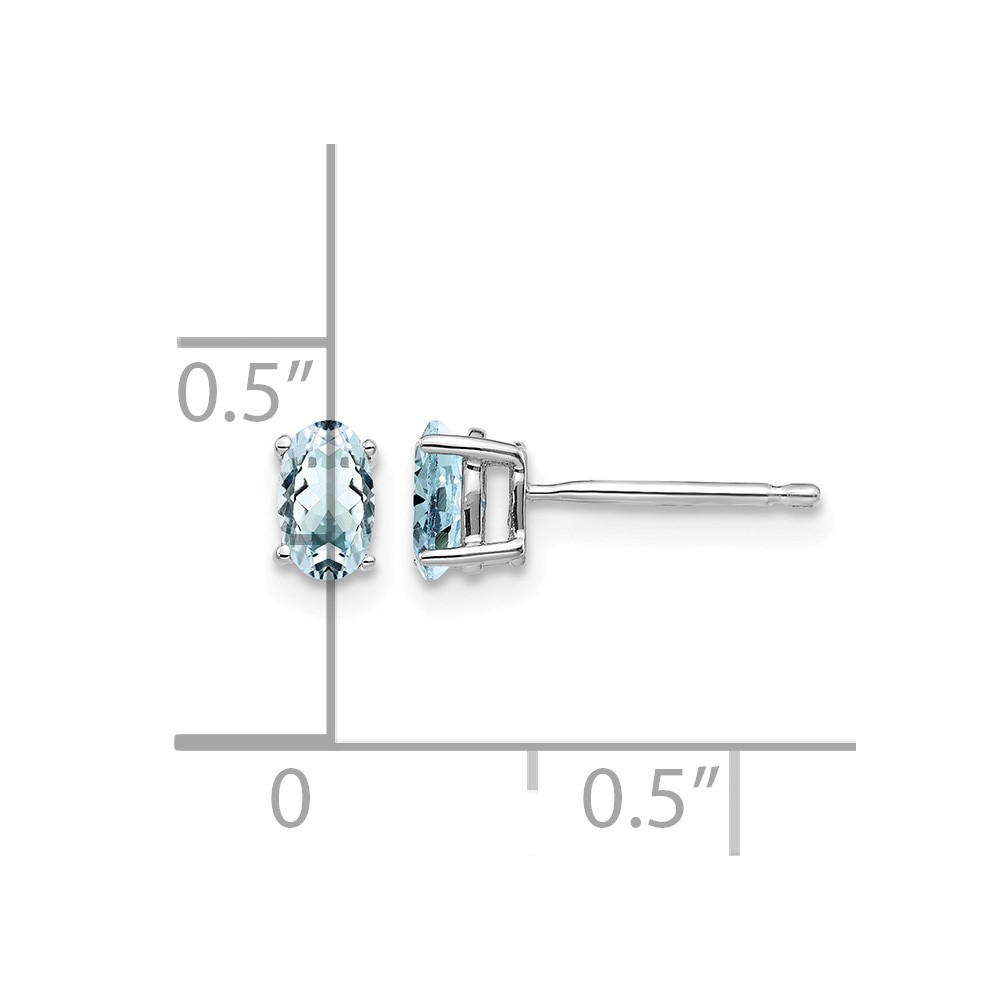 14k White Gold Aquamarine Earrings (XE85WAQ-B)