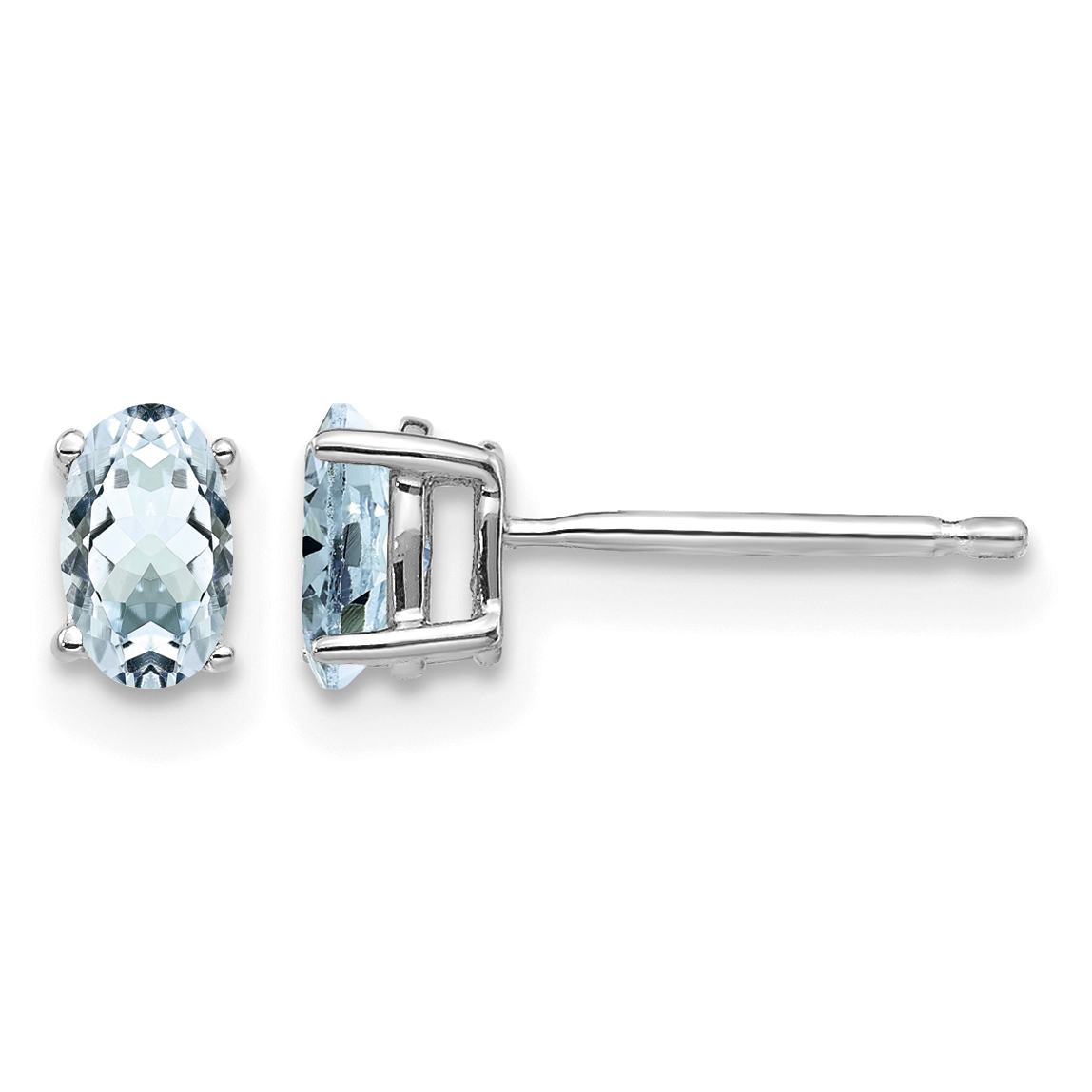 14k White Gold Aquamarine Earrings (XE85WAQ-B)