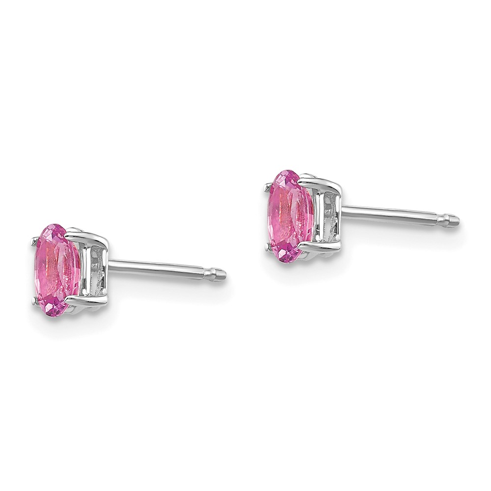 14k White Gold Pink Sapphire Earrings (XE85WSP-B)