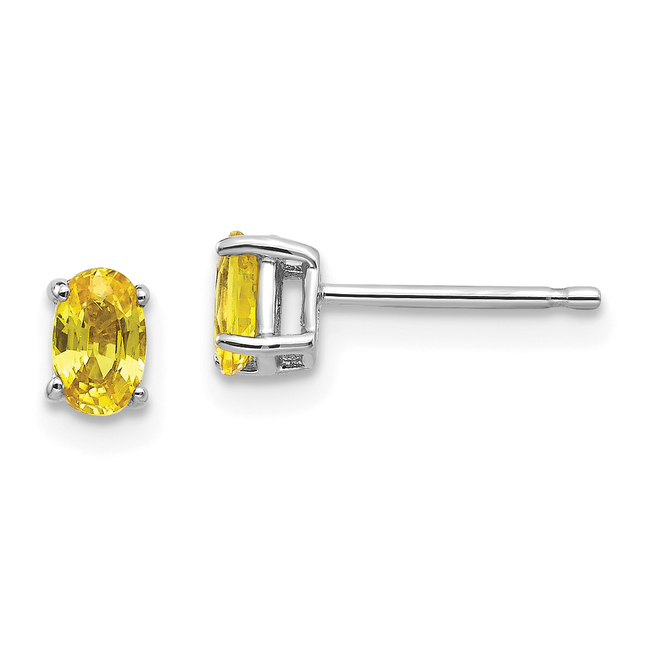 14k White Gold Yellow Sapphire Earrings (XE85WYS-B)