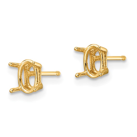 14k 6x4mm Oval Post Earring Mountings