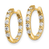 14K 5 8 Carat a Diamond in Out Hinged Hoop Earrings view 2