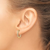 14K 5 8 Carat a Diamond in Out Hinged Hoop Earrings view 3