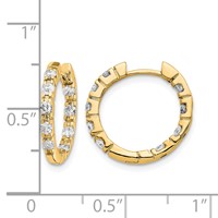 14K 5 8 Carat a Diamond in Out Hinged Hoop Earrings view 4