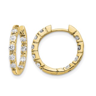 14ky Lab Grown Diamond VS/SI FGH Hinged Hoop Earrings