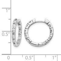 14K White Gold 5 8 Carat a Diamond in Out Hinged Hoop Earrings view 4