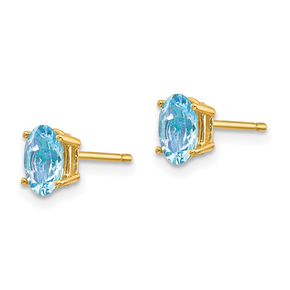 14k Aquamarine Post Earrings (XE86AQ-B)