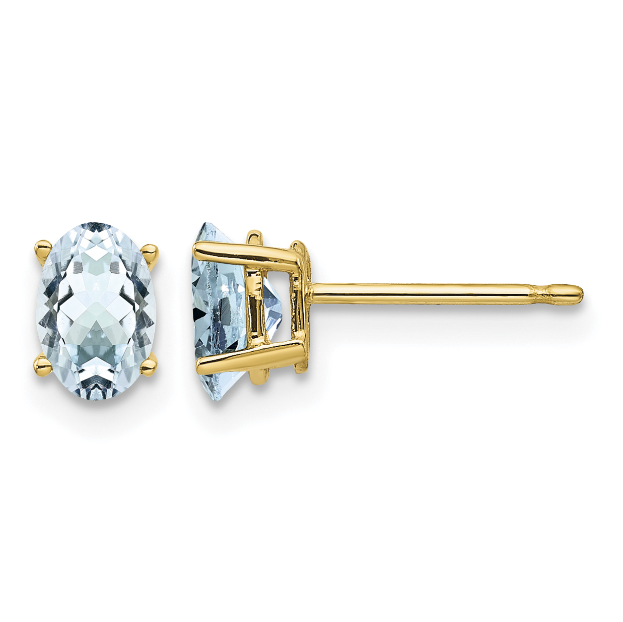 14k Aquamarine Post Earrings (XE86AQ-B)