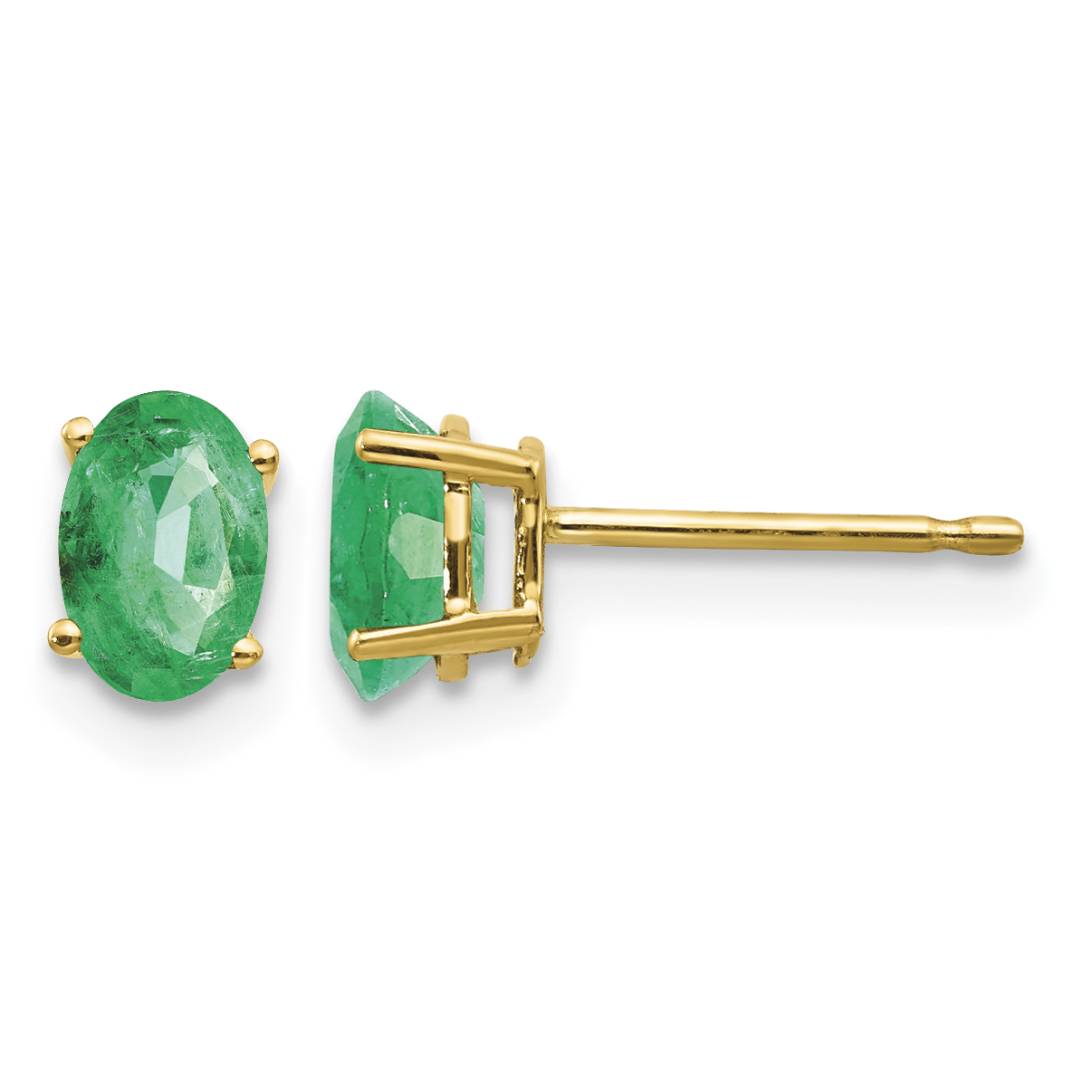 14k Emerald Post Earrings (XE86E-B)