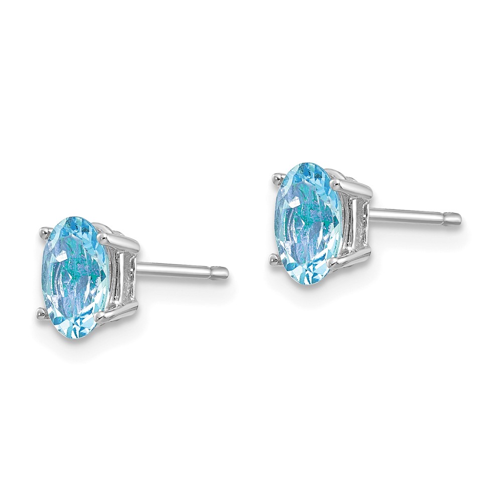14k White Gold Aquamarine Earrings (XE86WAQ-B)