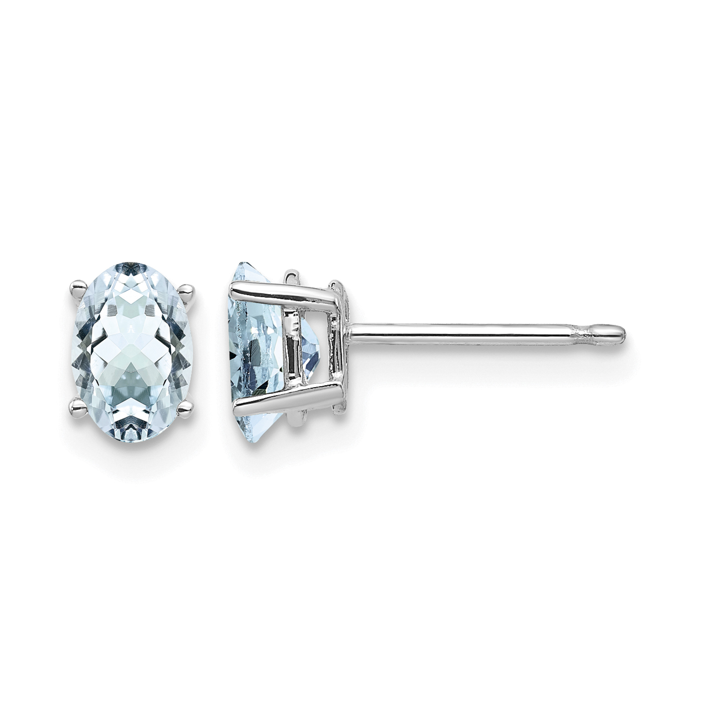 14k White Gold Aquamarine Earrings (XE86WAQ-B)