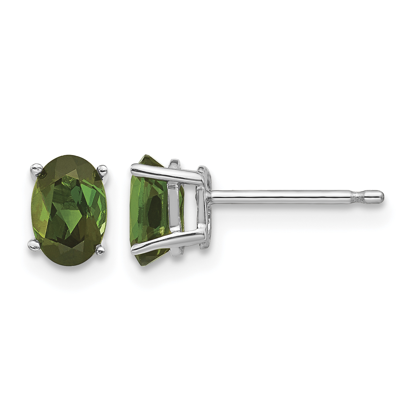14k White Gold Green Tourmaline Earrings (XE86WGT-B)