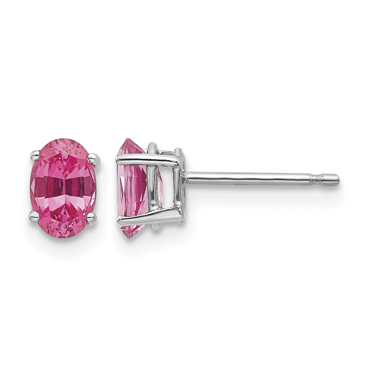 14k White Gold Pink Spinel Earrings (XE86WSK-A)