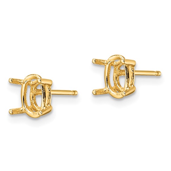 14k 7x5 Oval Post Earring Mountings
