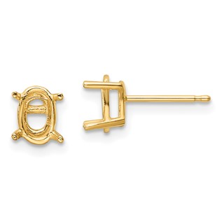 14k 7x5 Oval Post Earring Mountings