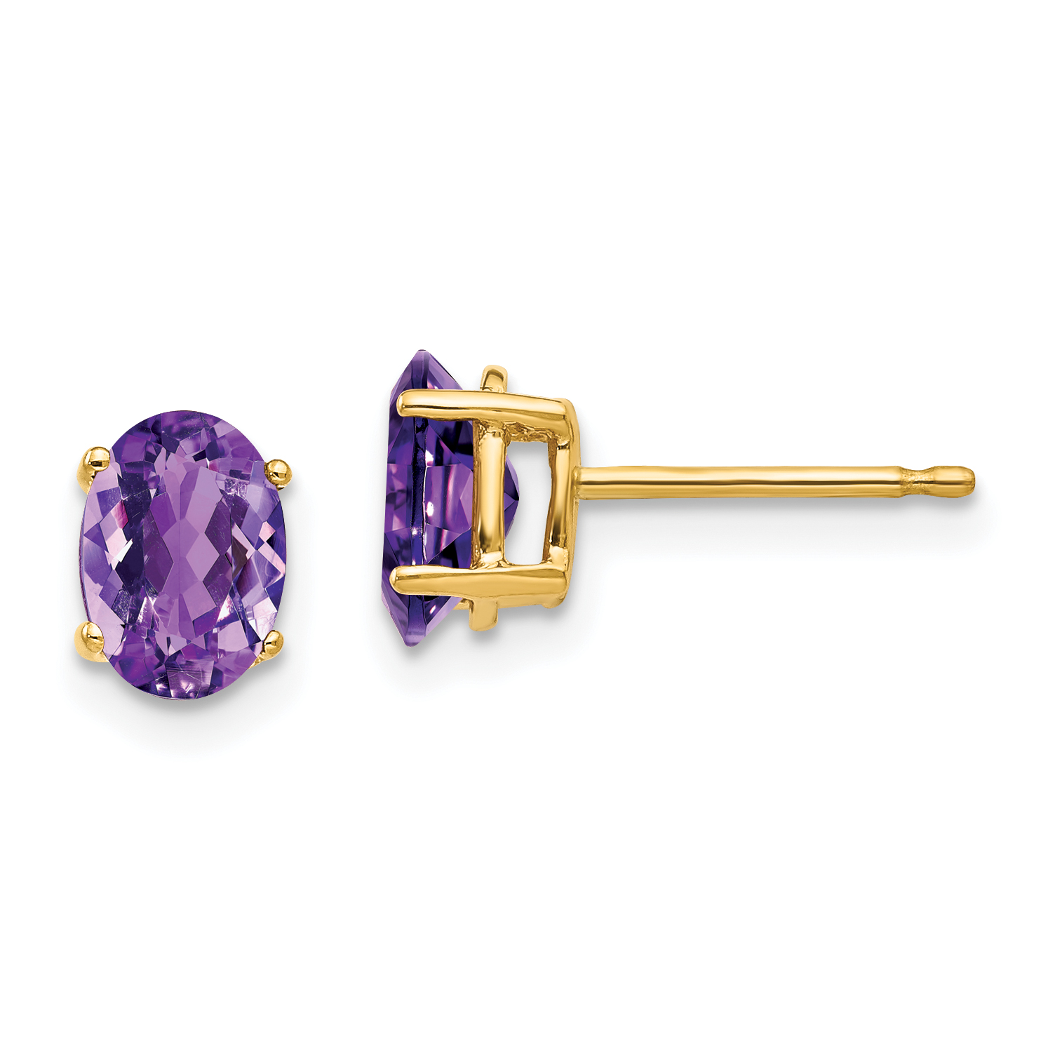 14k 7x5mm Oval Amethyst Earrings (XE87AM)