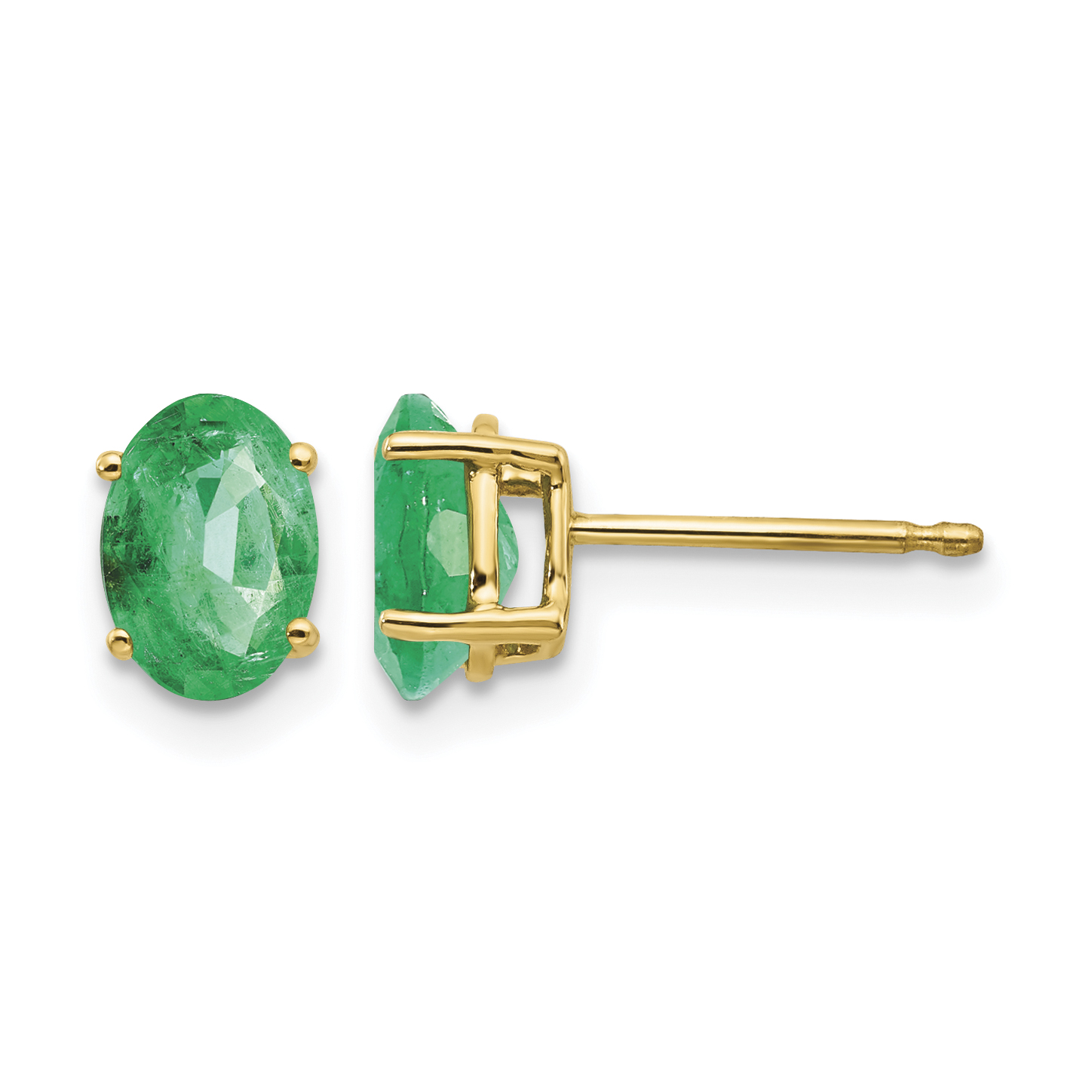 14k Emerald Post Earrings (XE87E-B)