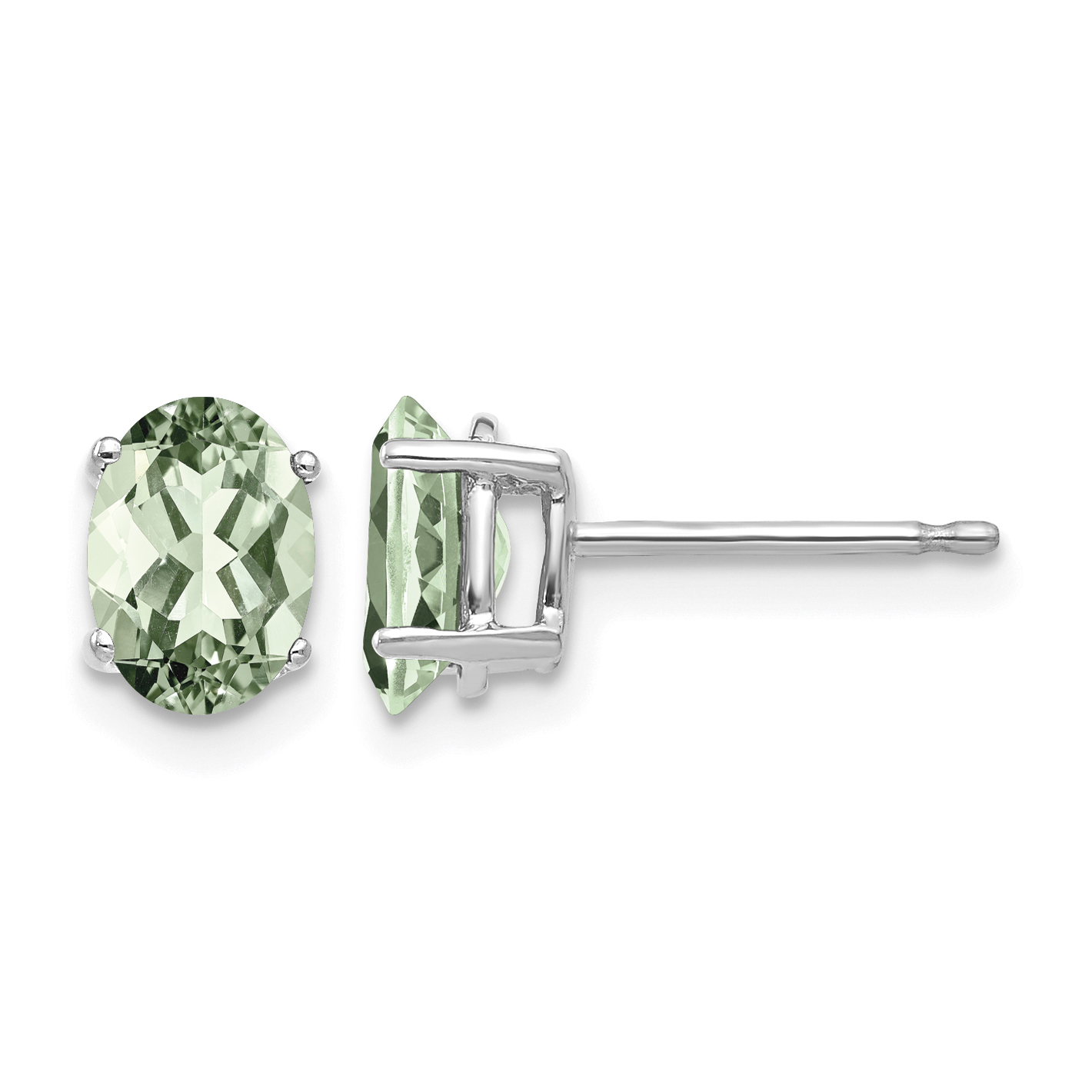 14kw 7x5 Oval Green Quartz Earrings (XE87WAG)