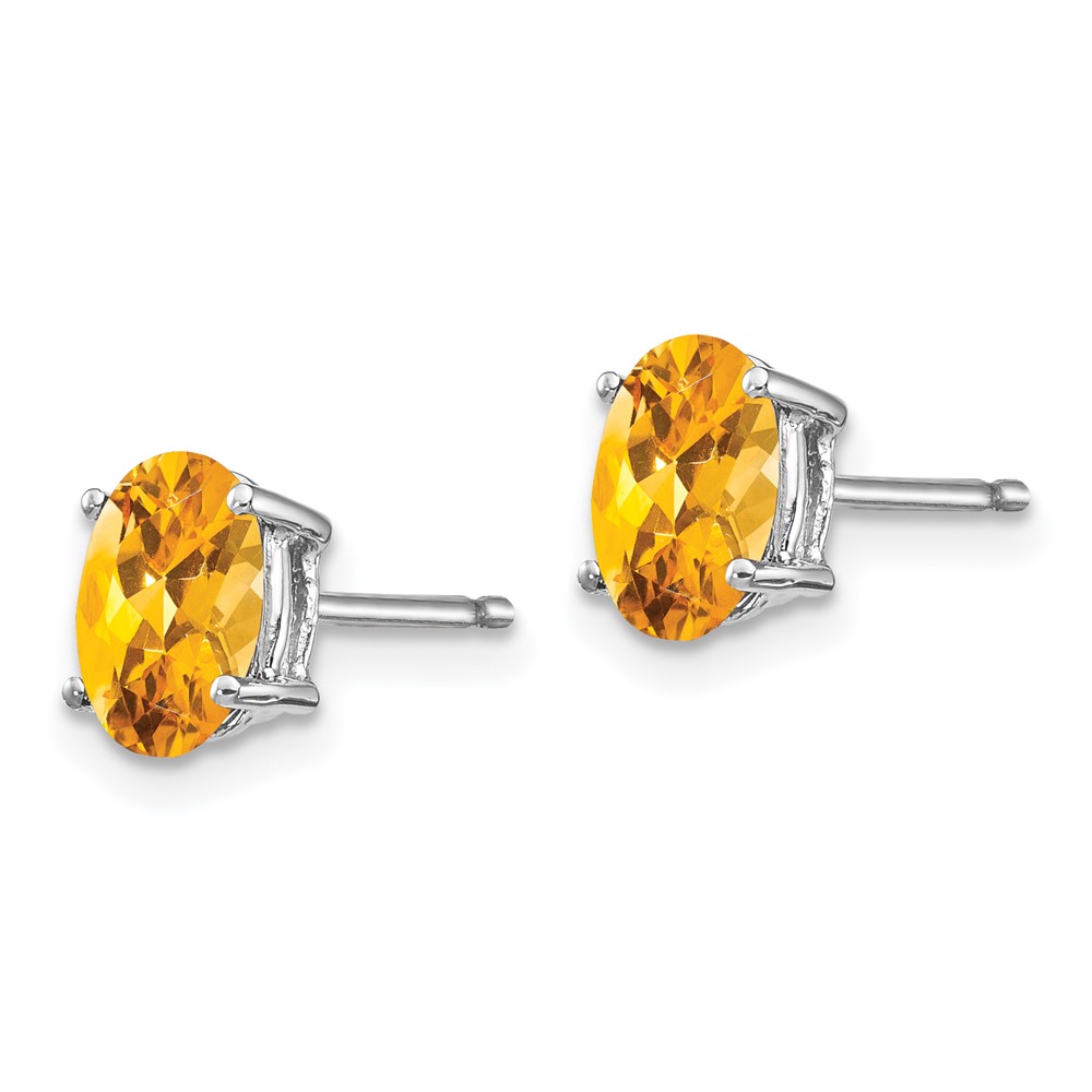 14k White Gold 7x5mm Oval Citrine Earrings (XE87WCI)