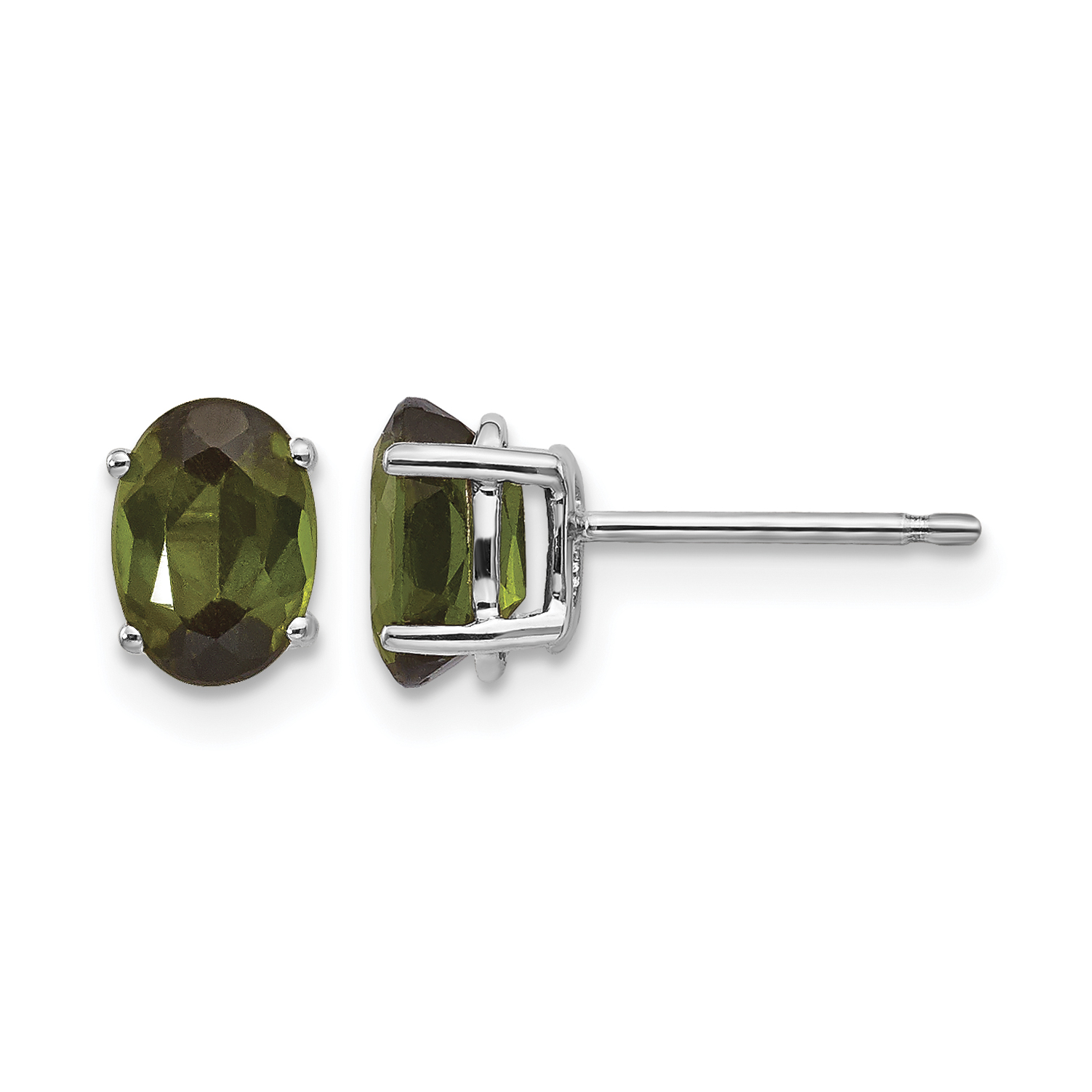14k White Gold Green Tourmaline Earrings (XE87WGT-B)