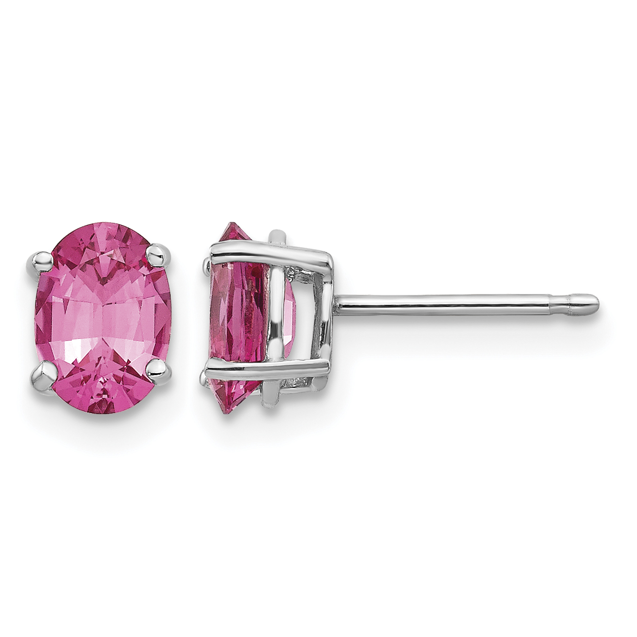 14k White Gold Pink Spinel Earrings (XE87WSK-A)