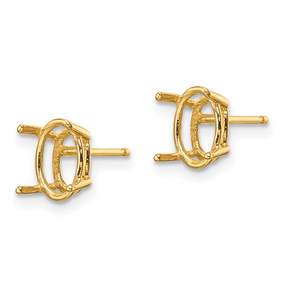 14k 8x6 Oval Earring Mountings