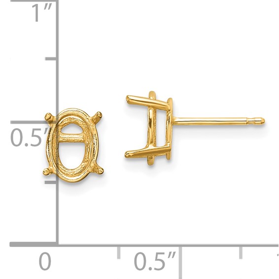 14k 8x6 Oval Earring Mountings