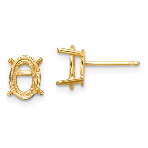 14k 8x6 Oval Earring Mountings