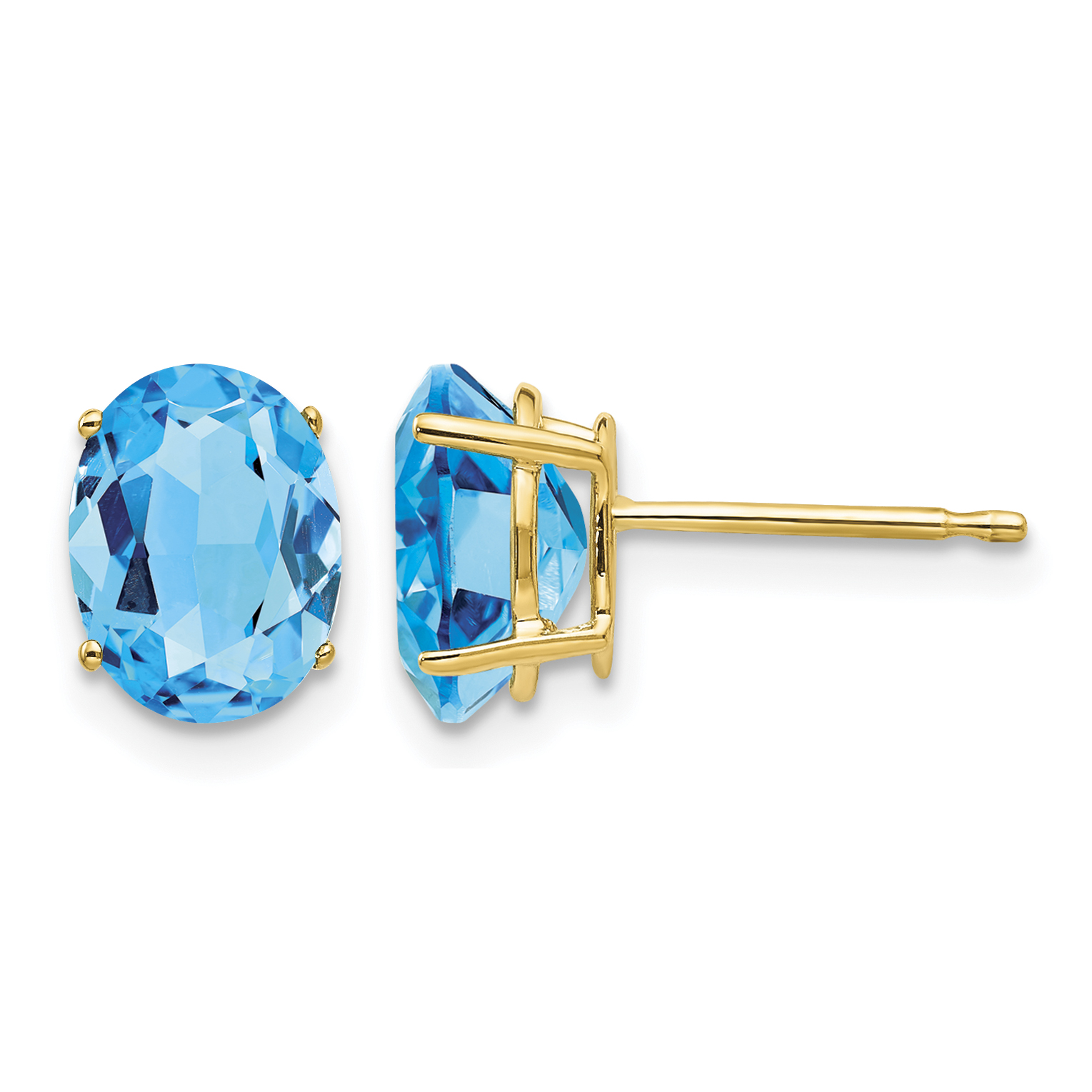 14k 8x6mm Oval Blue Topaz Earrings (XE88BT)