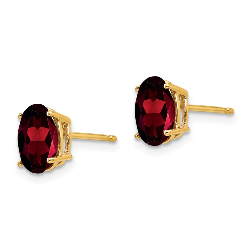 14k 8x6mm Oval Garnet Earrings (XE88GA)