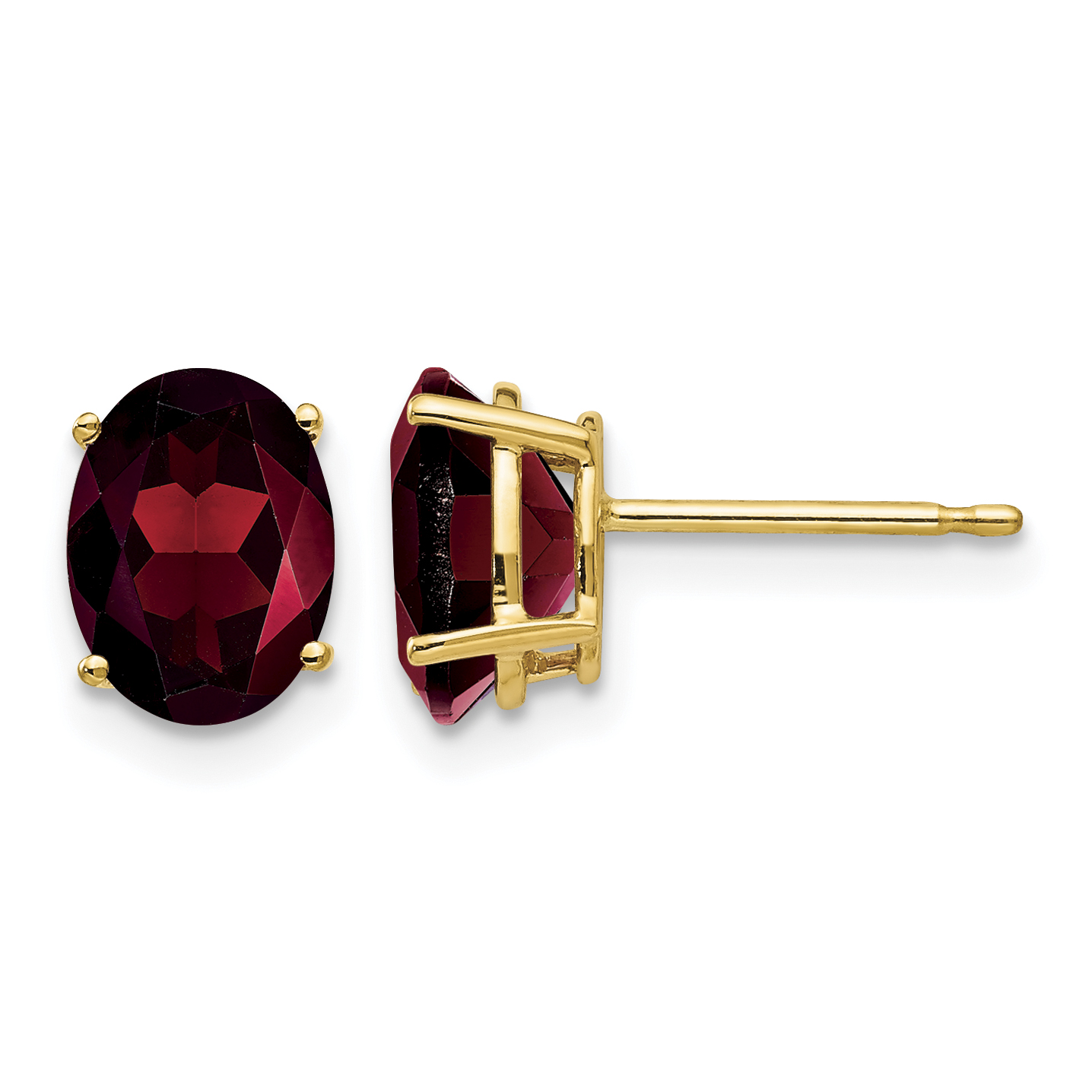 14k 8x6mm Oval Garnet Earrings (XE88GA)